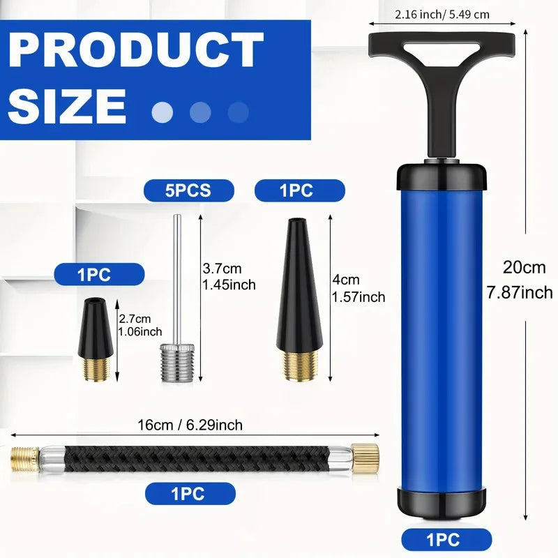 1 Pc Portable Multifunctional Ball Pump With Needle And Nozzle, Ball Inflator For Football, Volleyball,