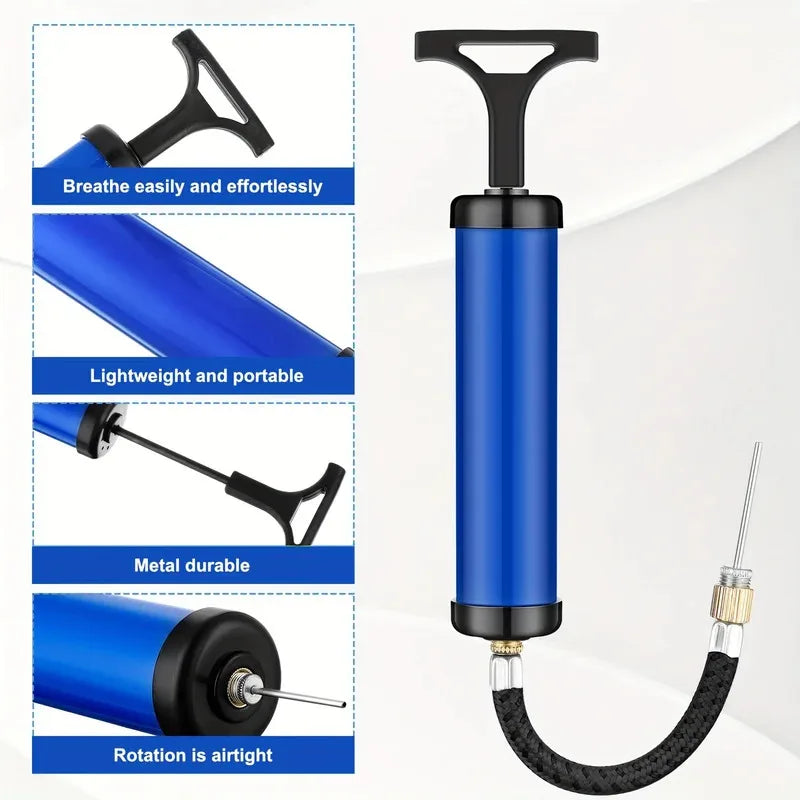 1 Pc Portable Multifunctional Ball Pump With Needle And Nozzle, Ball Inflator For Football, Volleyball,